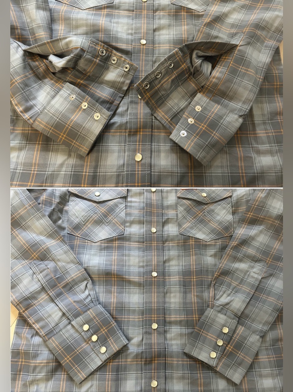 Wrangler Men's Flame Resistant Plaid Western Long Sleeve Snap Front Top Small - Picture 14 of 15
